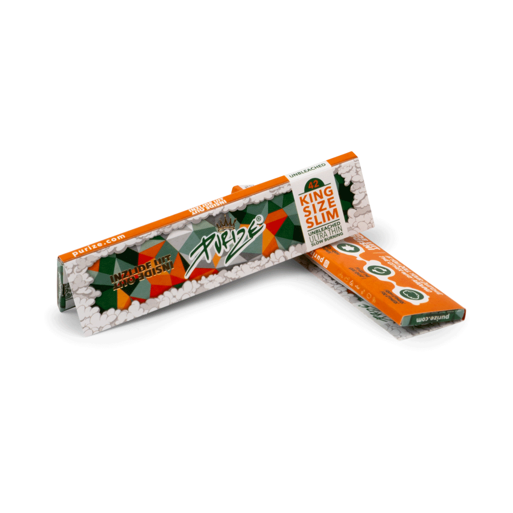 PURIZE® King Size Slim "Inside Out" (42 Blättchen - ungebleicht - 50er Box)