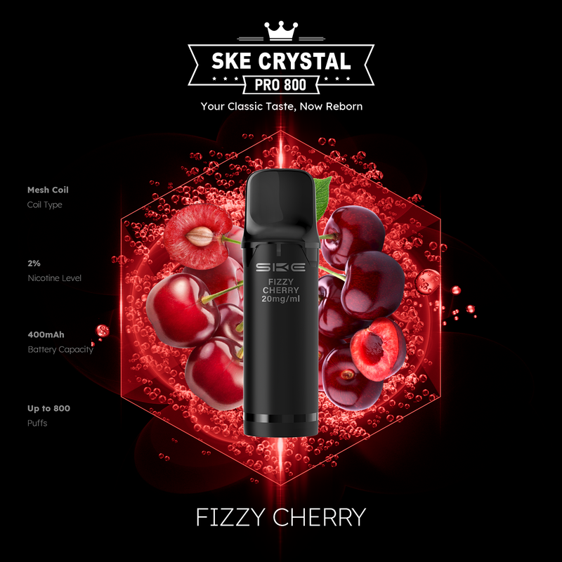 SKE Crystal Pro 800 - Fizzy Cherry - 2er Pack