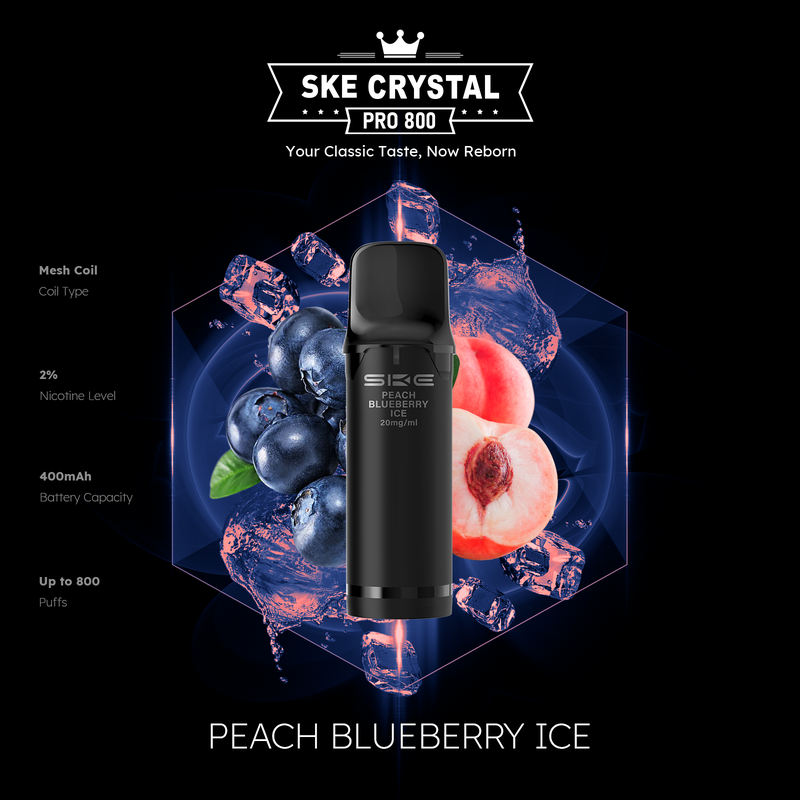 SKE Crystal Pro 800 - Peach Blueberry Ice - 2er Pack