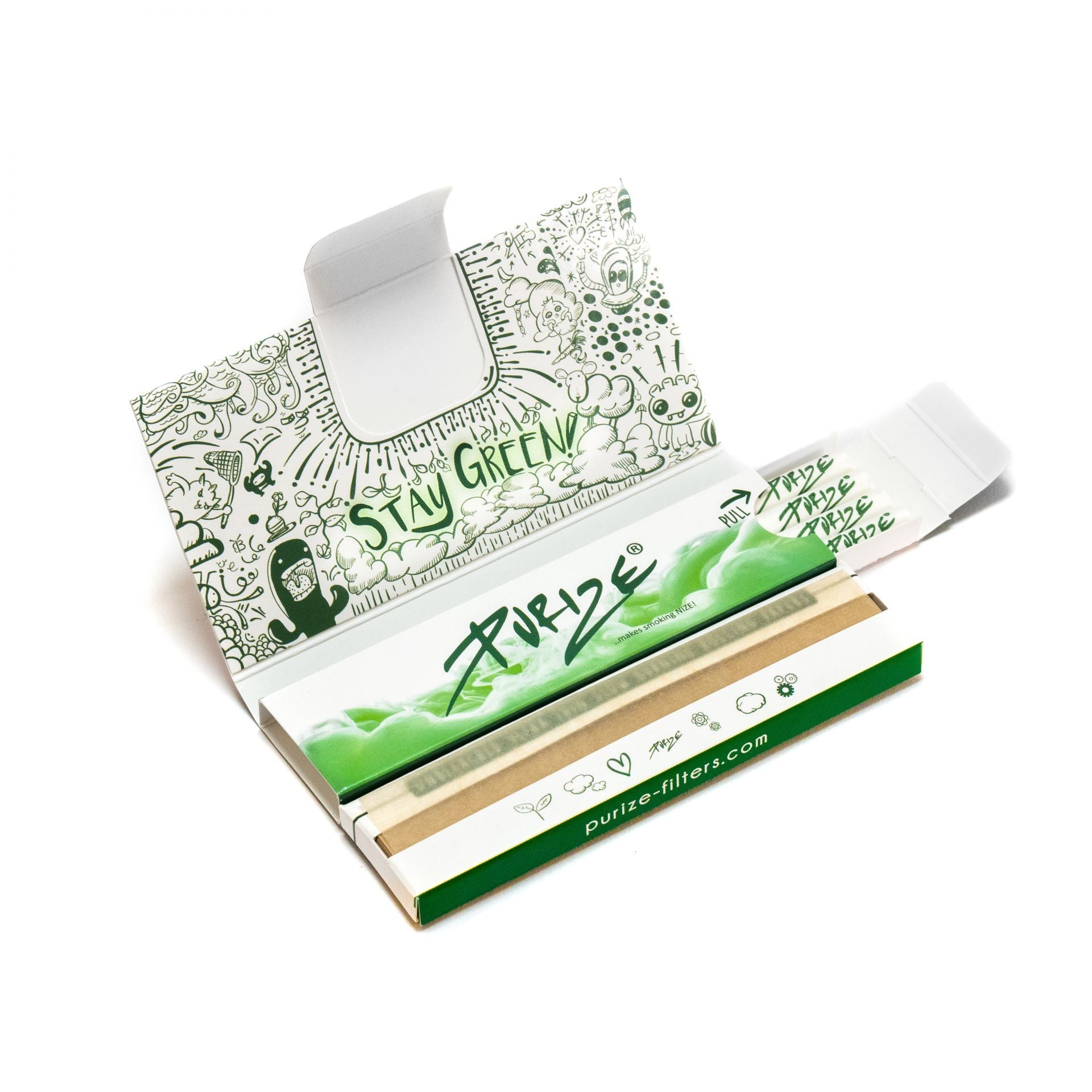 PURIZE® Papes’n’Tips (32 KSS Blättchen + 16 Aktivkohlefilter - XTRA Slim)
