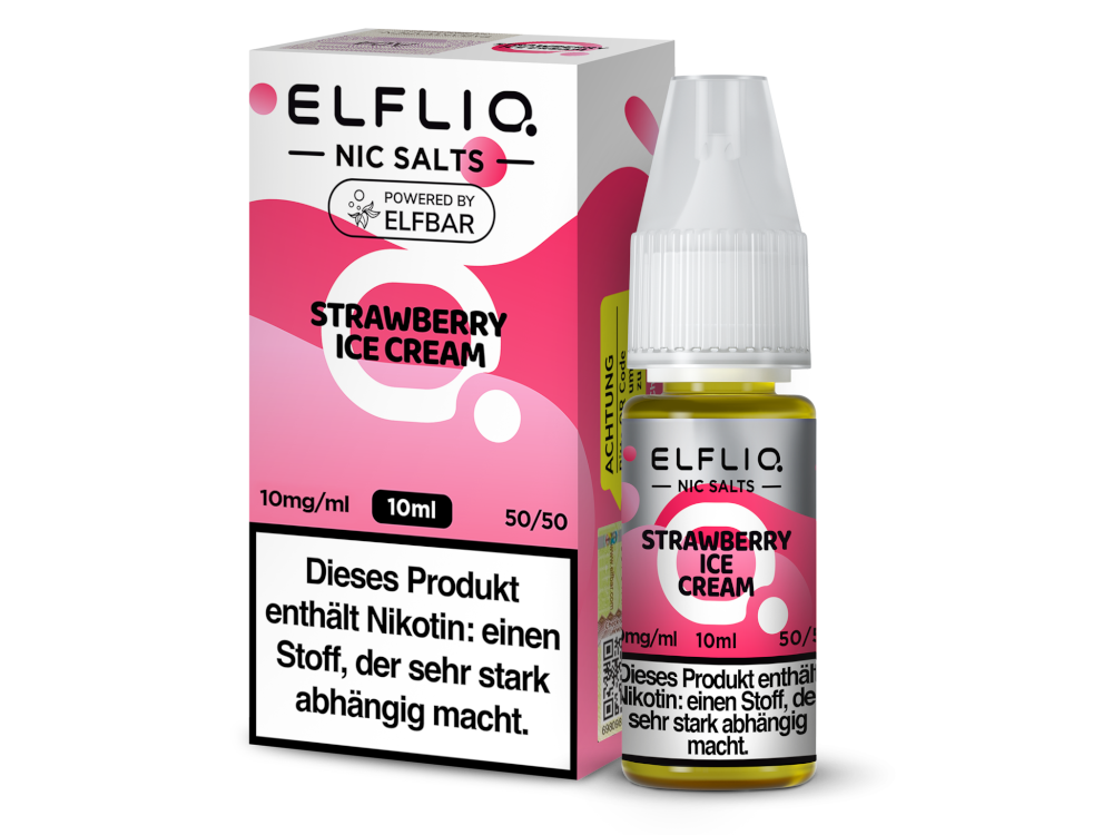 ELFLIQ - Strawberry Ice Cream - Nikotinsalz Liquid 10mg