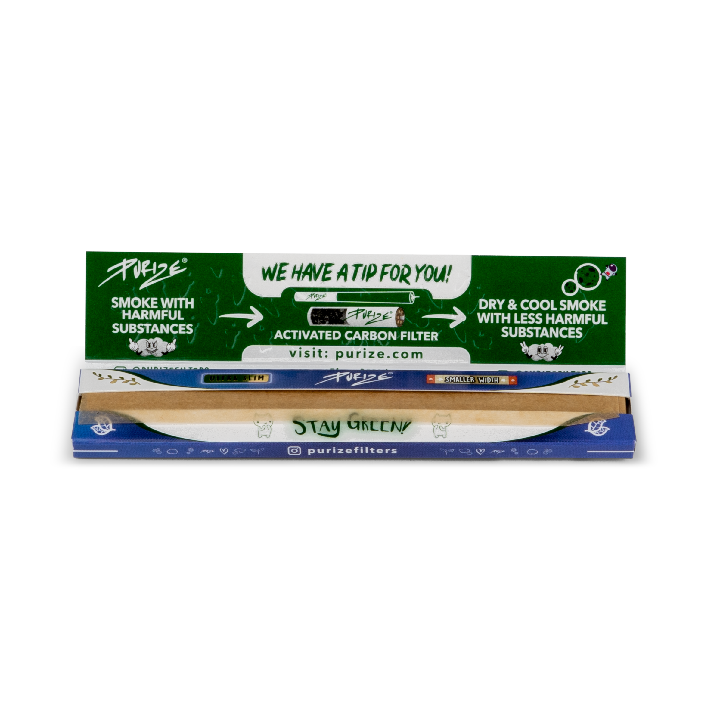 PURIZE® King Size Ultra Slim (42 Blättchen - ungebleicht - 40er VE)