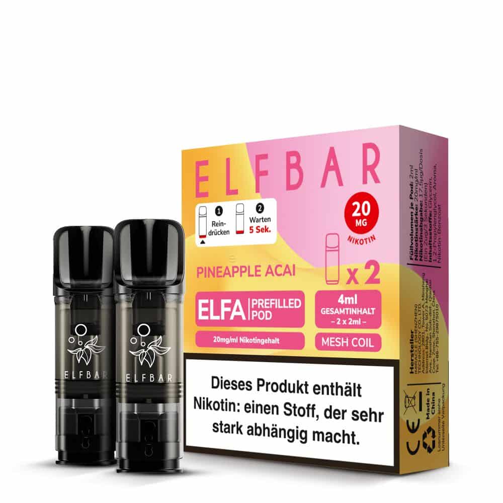 Elfbar Turbo Leerpods Elfbar Elfa Turbo Pod Kit (Basisgert inkl. Leerpod) Elf  Bar Elfa Turbo Leerpods - Refillable | 0.8 Ohm | Dampflager