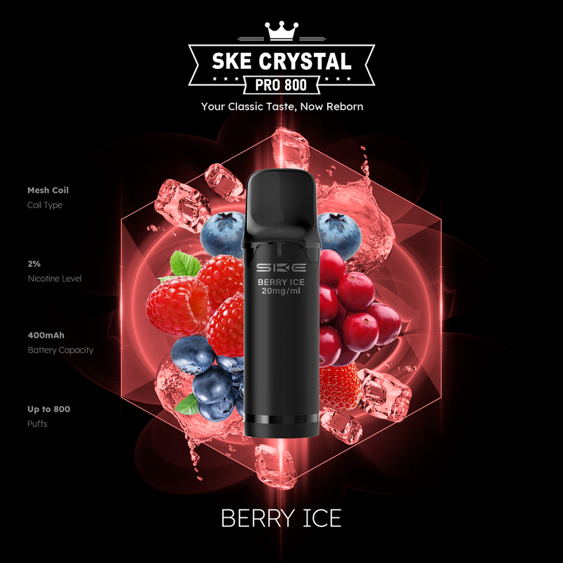 SKE Crystal Pro 800 - Berry Ice - 2er Pack