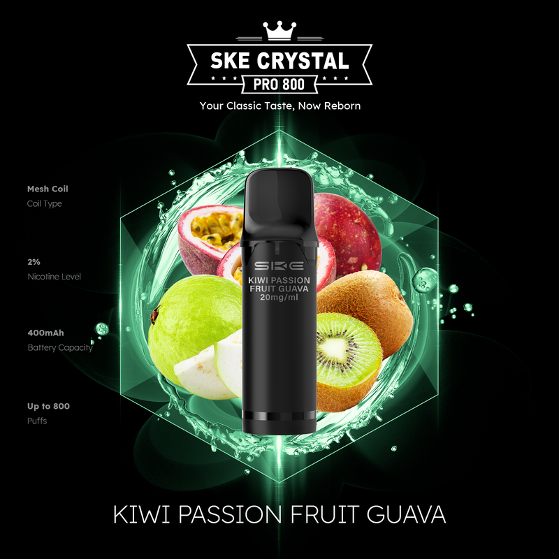 SKE Crystal Pro 800 - Kiwi Passion Fruit Guava - 2er Pack