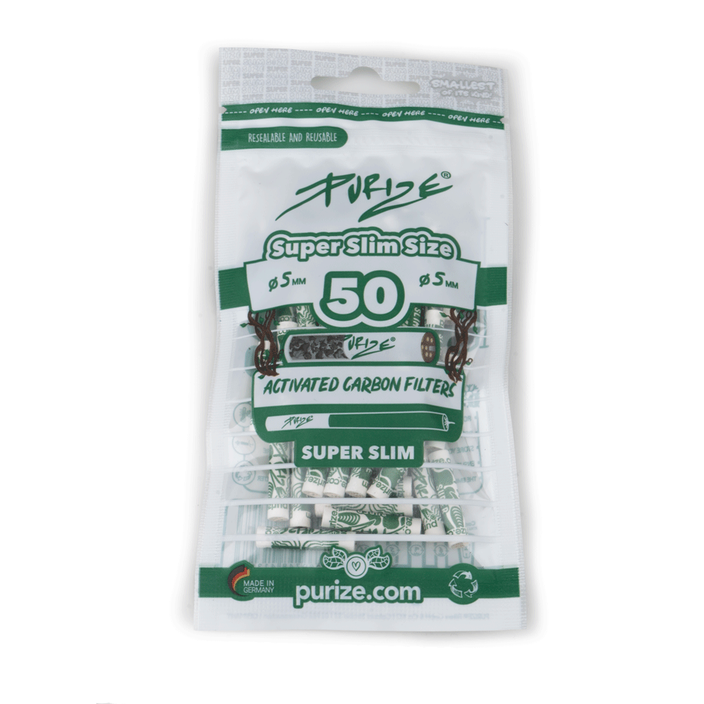 PURIZE® Super Slim Size Aktivkohlefilter, weiß ø 5mm