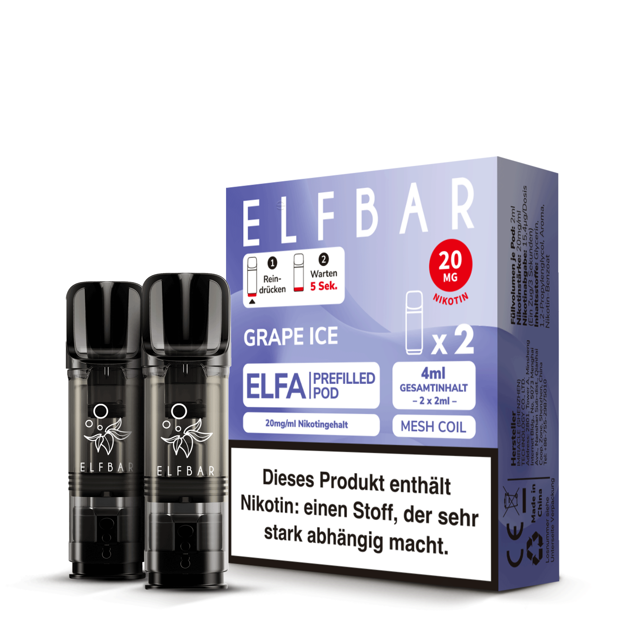 Elfbar Elfa Pods Grape Ice 20mg