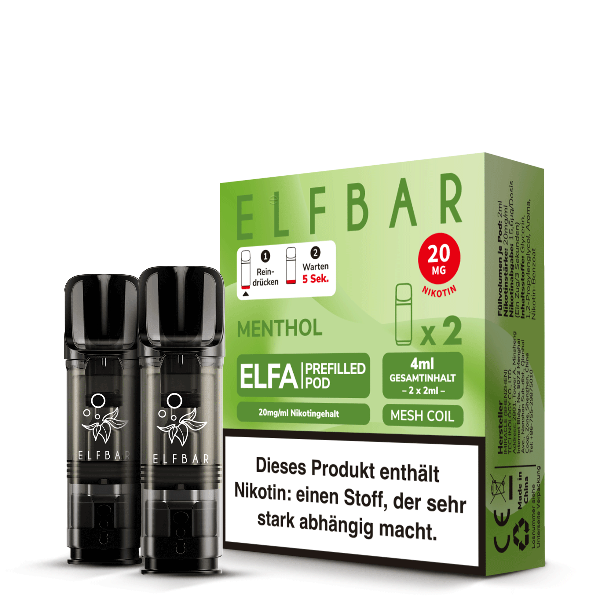 Elfbar Elfa Pods Menthol 20mg Elfbar Elfa Pods Menthol 20mg