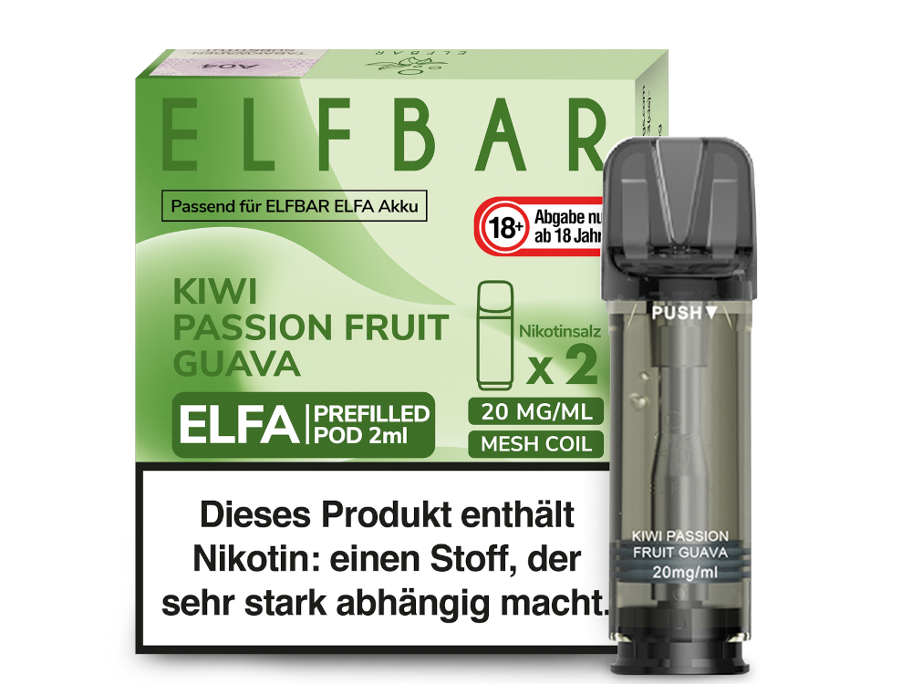 Hat Rewe Elfbar Pods Elfbar Elfa Pods Kiwi Passion Fruit Guava 20mg