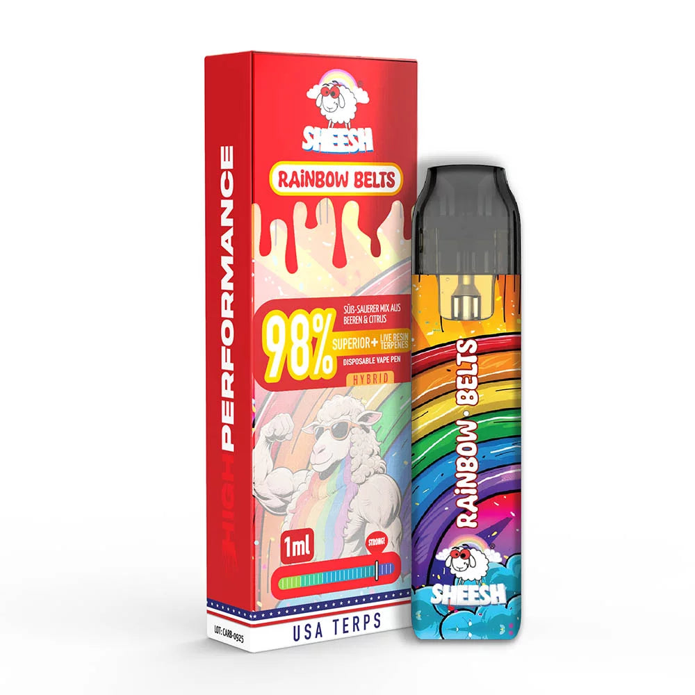 Sheesh 98% Superior Blend Vape - Rainbow Belts