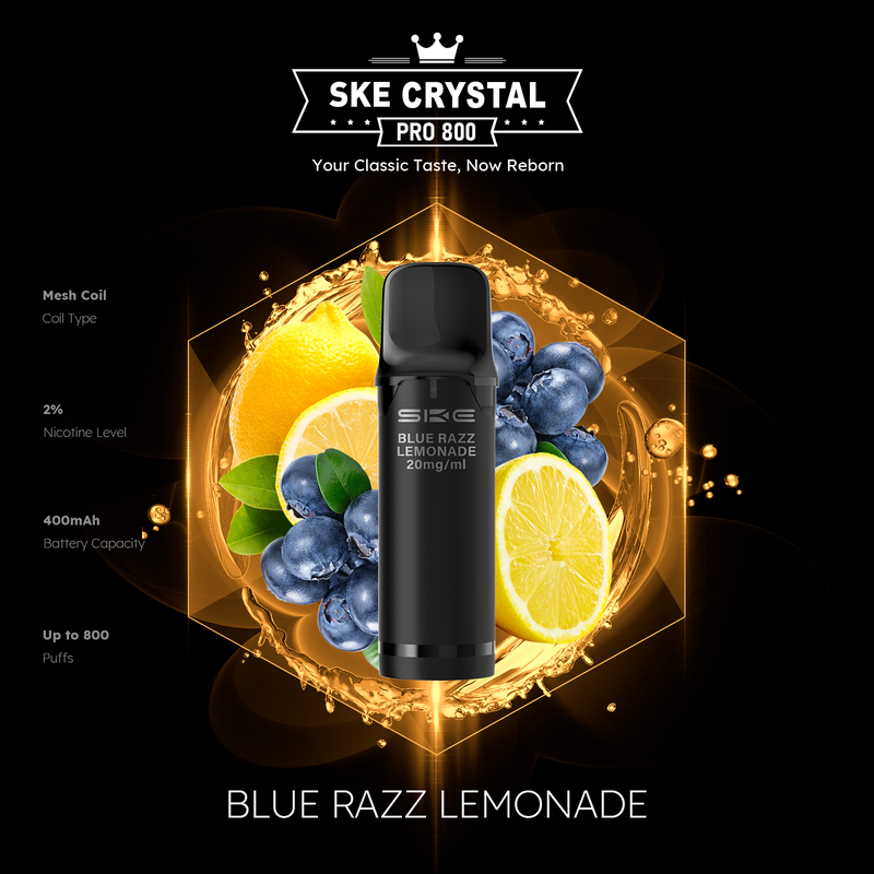 SKE Crystal Pro 800 - Blue Razz Lemonade - 2er Pack