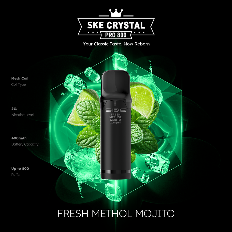 SKE Crystal Pro 800 - Fresh Menthol Mojito - 2er Pack