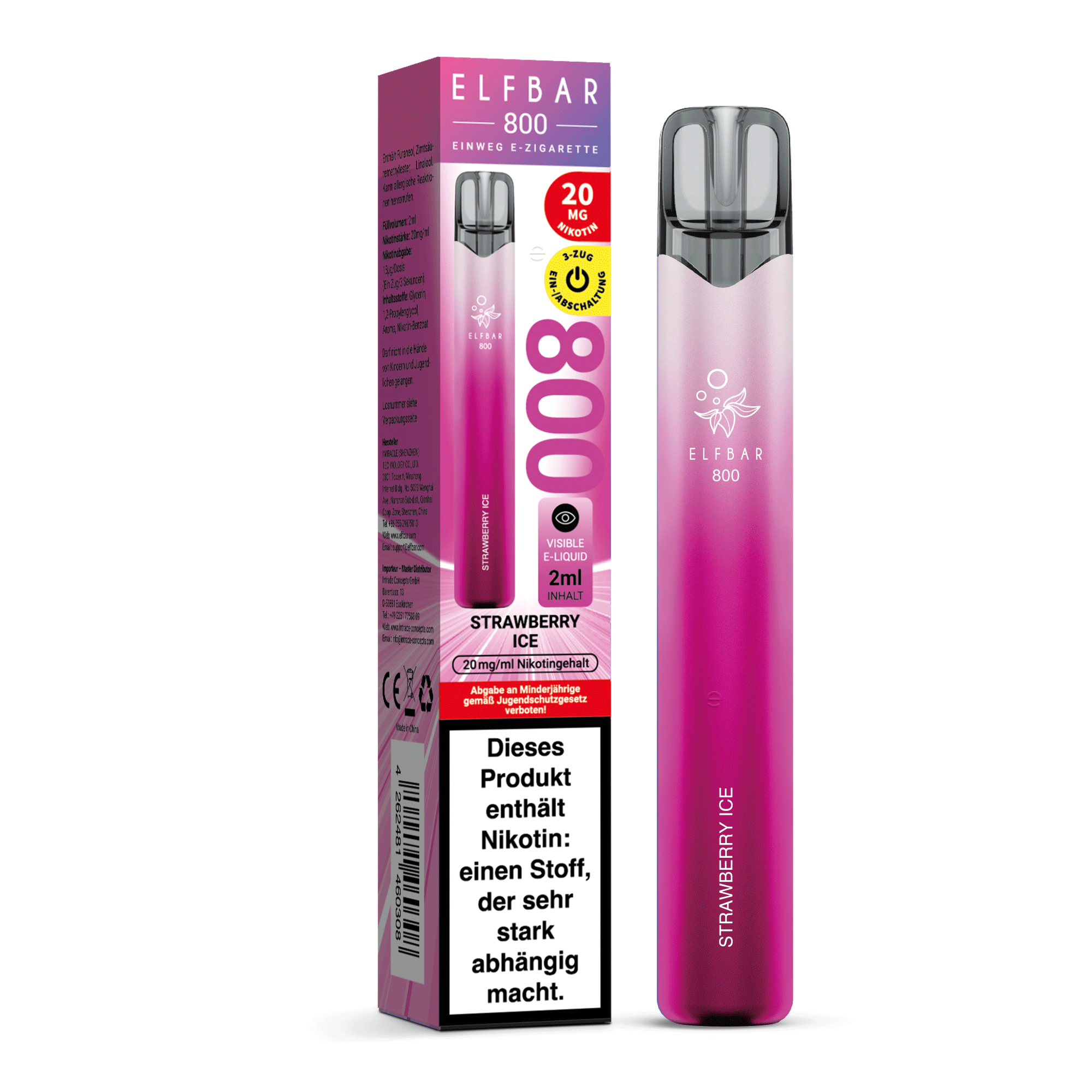 Elfbar 800 Strawberry Ice 20mg