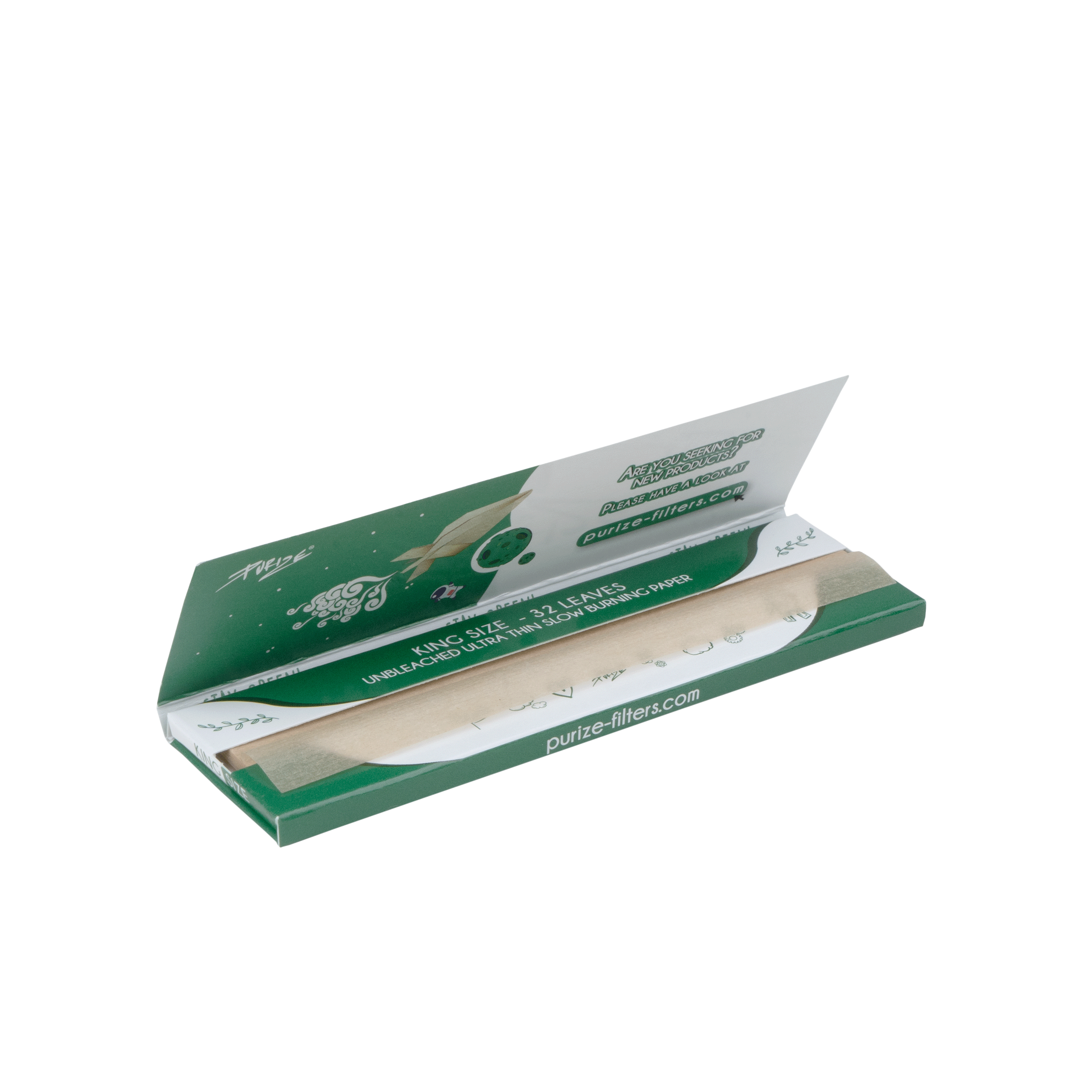 PURIZE® King Size Wide Unbleached Zigarettenpapier, 40er Box